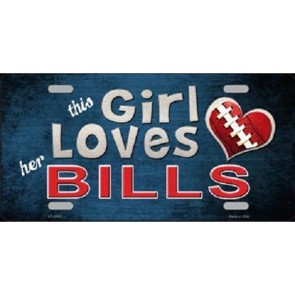 NFL Bills License Plate Buffalo This Girl Loves Her Bills Metal Auto Sign New